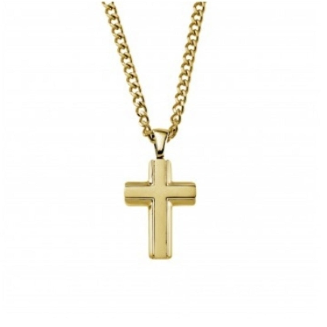 Cassius Mens Cross Necklace stainless steel Gold