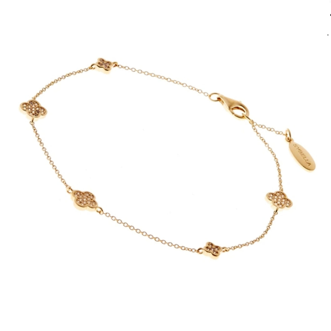 SALE Sybella Daisy Flower Bracelet Gold