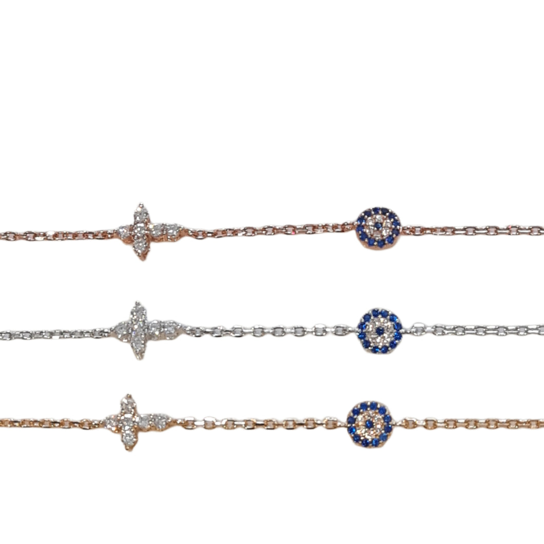 Xanthi blue evil eye bracelet