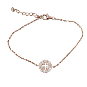 Chrystalla Cross necklace bracelet Rose Gold