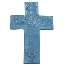 z SALE Avignon ceramic wall cross in Powder Blue and Silver