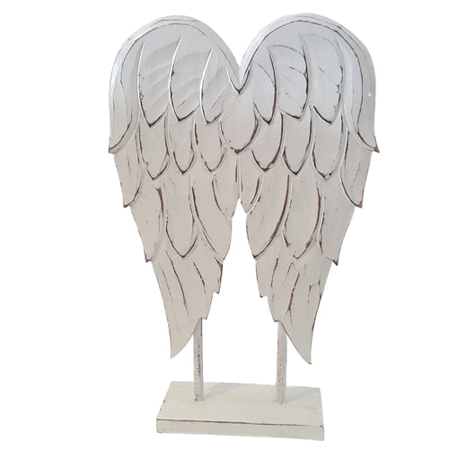 SALE Angel wings on stand White