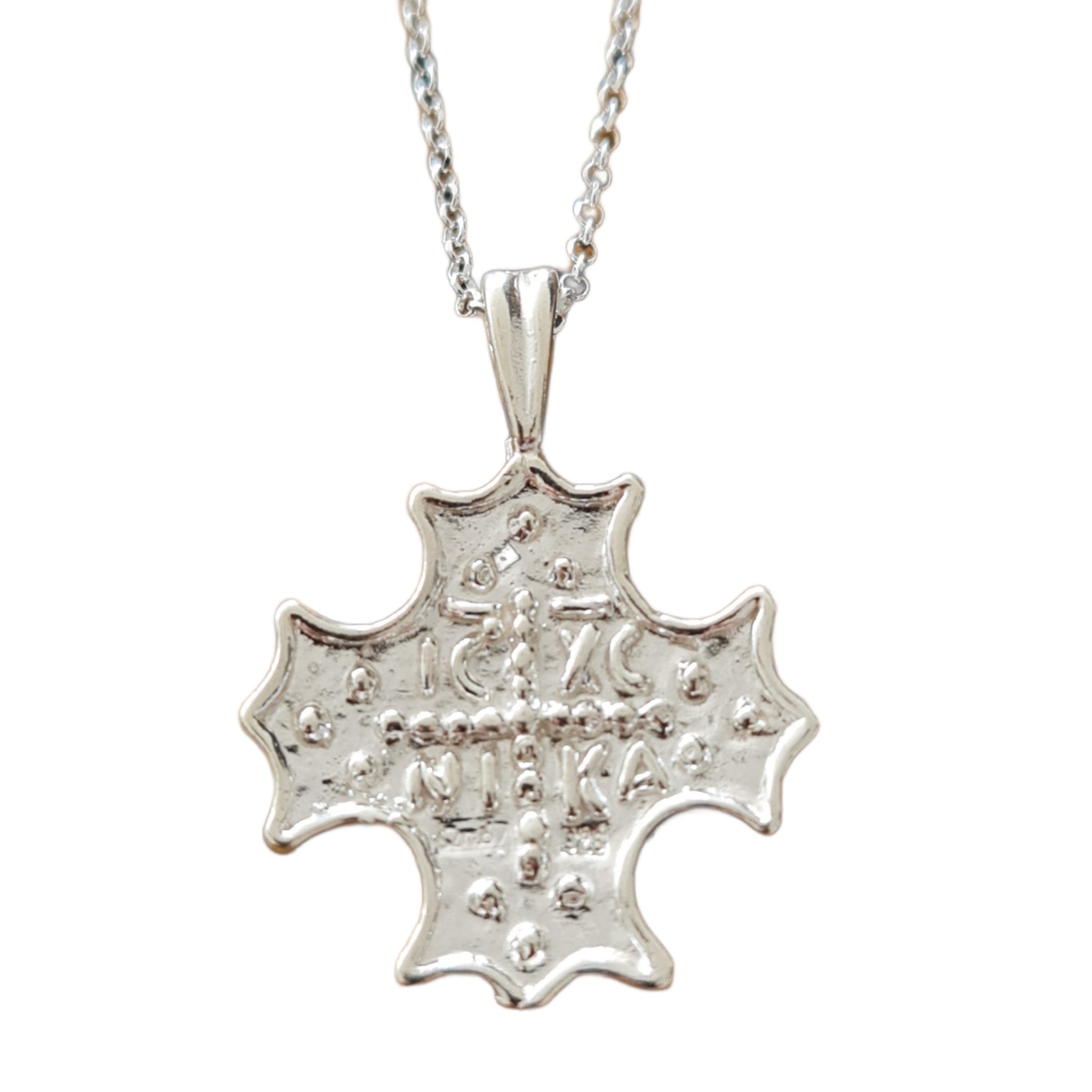 Greek Panayia SILVER ICXC NIKA Constantinato necklace
