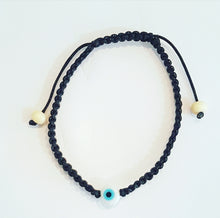 Mini mati evil eye cord bracelet