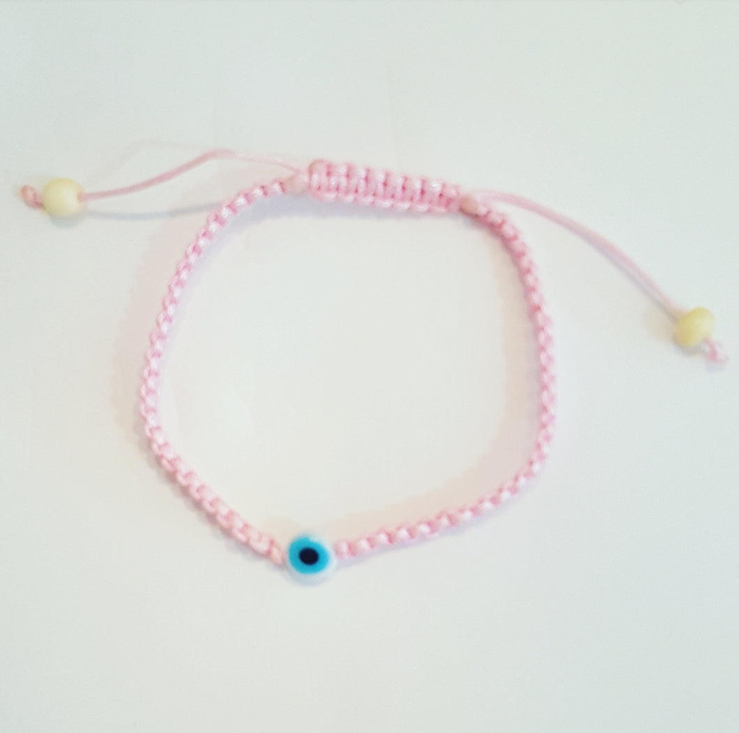 Mini mati evil eye cord bracelet