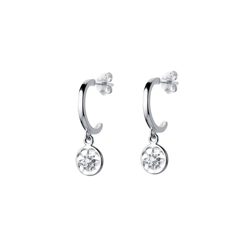 Alicia Star stud hoop earrings Silver