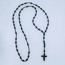 Rosary cross cord necklace + bracelet