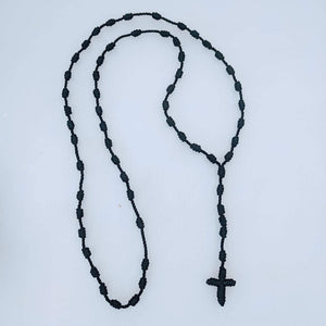 Rosary cross cord necklace + bracelet