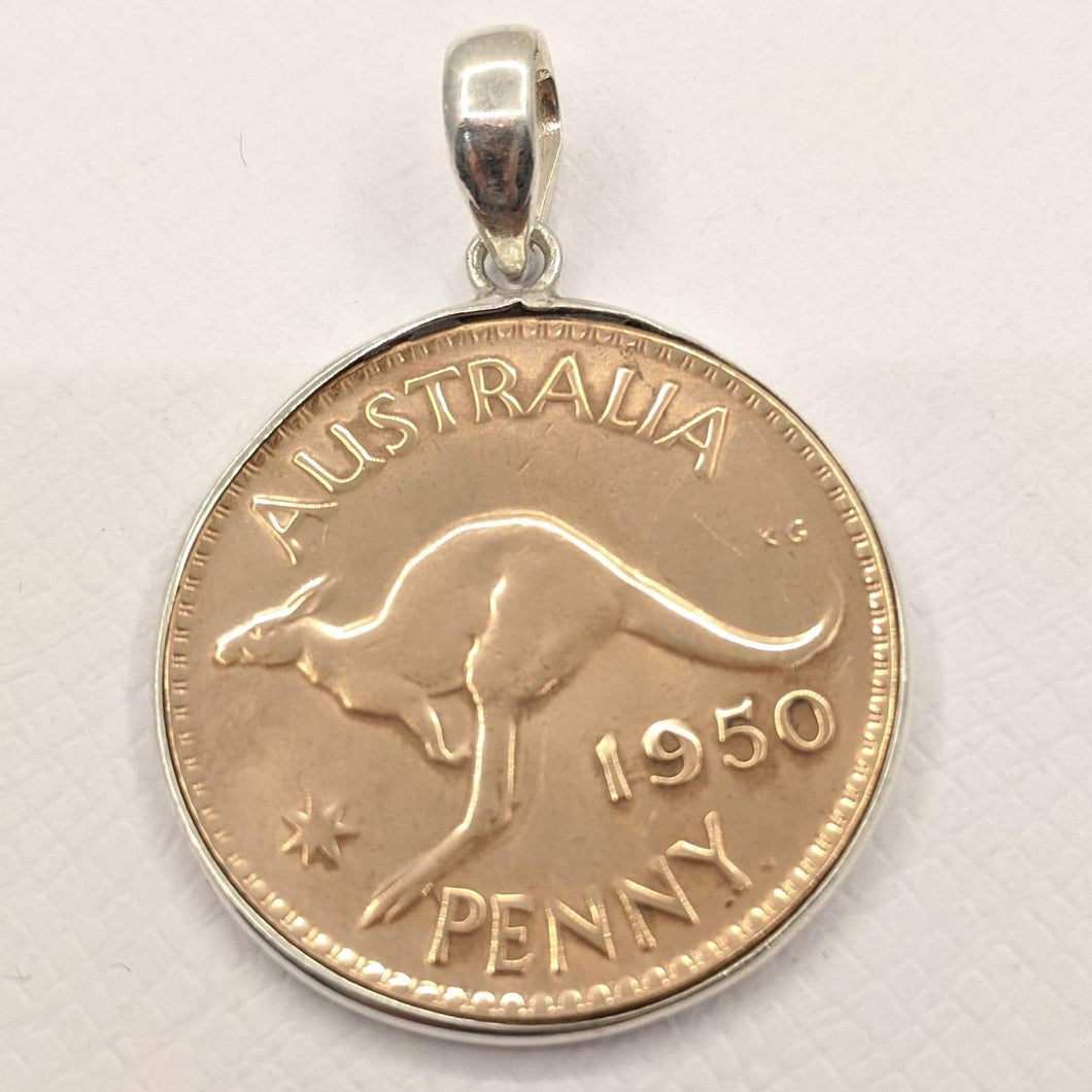 1950 Australian Penny coin pendant